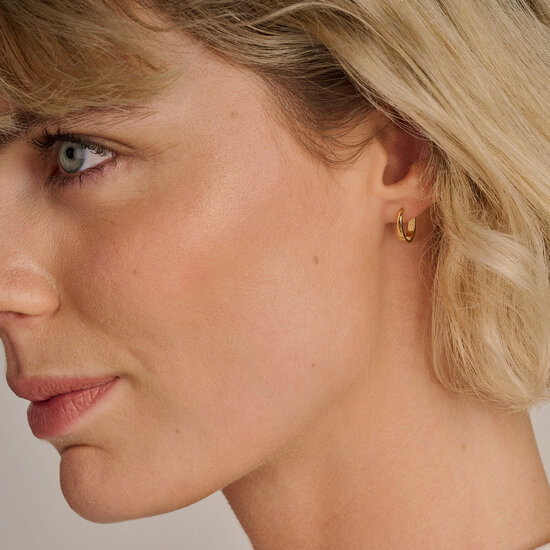 Blush BLUSH 7379YGO 14krt geelgouden ovale klapcreolen, 11.5 mm, 1-2 mm uitlopend