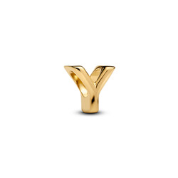 PANDORA SHINE 763971C00 14k gold-plated Letter Y