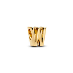 PANDORA SHINE 763969C00 14k gold-plated Letter W
