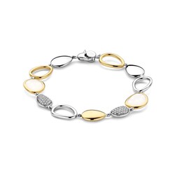 TI SENTO MILANO 23082MW Zilver gerhodineerd met verguld ovaal schakelarmband