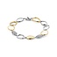 Ti Sento Milano TI SENTO MILANO 23082MW Zilver gerhodineerd met verguld ovaal schakelarmband, open en dichte schakels