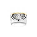 Ti Sento Milano TI SENTO MILANO 12396ZY Zilver gerhodineerd met vergulde brede ring, 5-baans met zirconia's