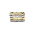 Ti Sento Milano TI SENTO MILANO 12396ZY Zilver gerhodineerd met vergulde brede ring, 5-baans met zirconia's