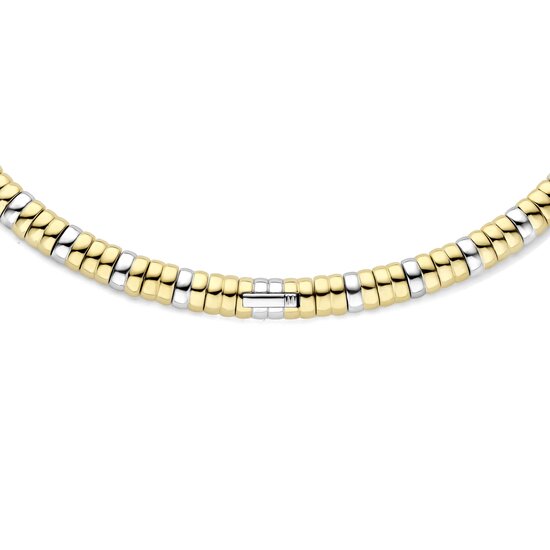Ti Sento Milano TI SENTO MILANO 34100ZY Zilver gerhodineerd met vergulde choker, met zirconia's, 44 cm