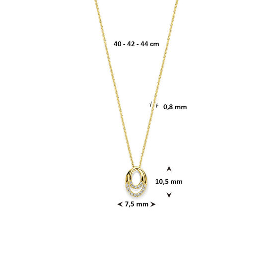 Collectie Milikan Collectie Milikan 14 Karaat Geelgouden collier met ovale hanger 40-44cm