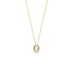 Collectie Milikan 14 Karaat Geelgouden collier met ovale hanger 40-44cm