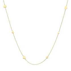 Collectie Milikan 14 Karaat Geelgouden collier met hartjes 80cm lang
