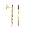 Collectie Milikan Collectie Milikan 14 Karaat Geelgouden oorknoppen met lange hangers en diamant