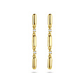 Collectie Milikan Collectie Milikan 14 Karaat Geelgouden oorknoppen met lange hangers en diamant