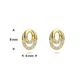 Collectie Milikan Collectie Milikan 14 Karaat Geelgouden oorknoppen ovaal met zirconia