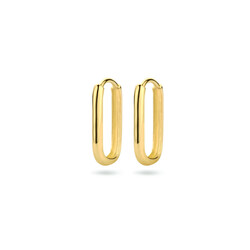 Collectie Milikan 14 Karaat Geelgouden klapcreolen paperclip model 16x2mm