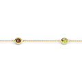 Blush BLUSH 2266YFC 14krt geelgouden armband 0.8 mm dik met 5x edelsteen: Citrien 2x/rookkwarts/rhodoliet/peridot