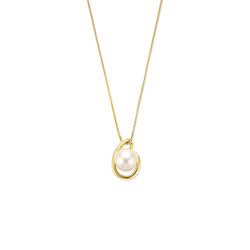Collectie Milikan 14 Karaat Geelgouden collier met parelhanger