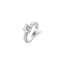 Ti Sento Milano TI SENTO MILANO 1737ZI Zilver gerhodineerde ring met zirkonia 6 mm en pavé gezette zirkonia's op scheen