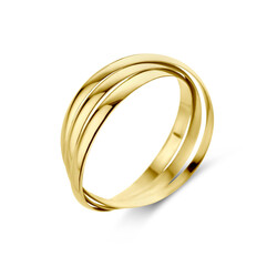 Collectie Milikan 14 Karaat Geelgouden Trinity ring, 5.5m br. MT55