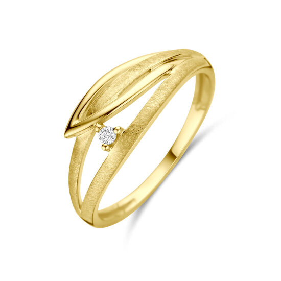 Collectie Milikan Collectie Milikan 14 Karaat Geelgouden fantasie ring met diamant MT56