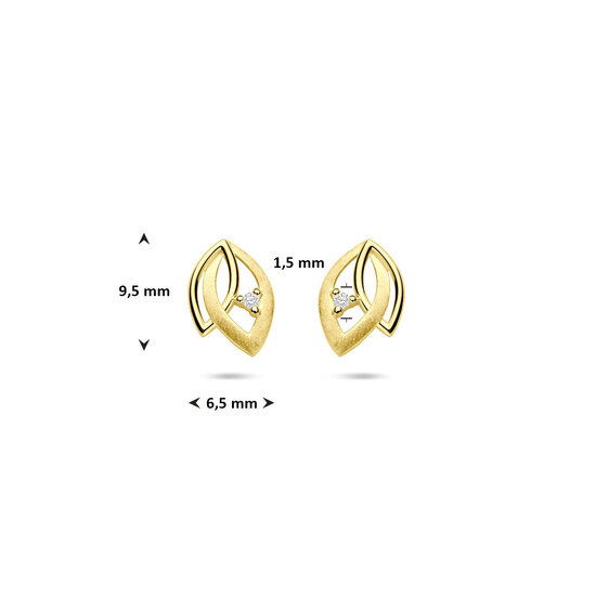 Collectie Milikan Collectie Milikan 14 Karaat Geelgouden fantasie oorknoppen met diamant