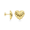 Collectie Milikan Collectie Milikan 14 Karaat Geelgouden oorknoppen in hartvorm 15mm