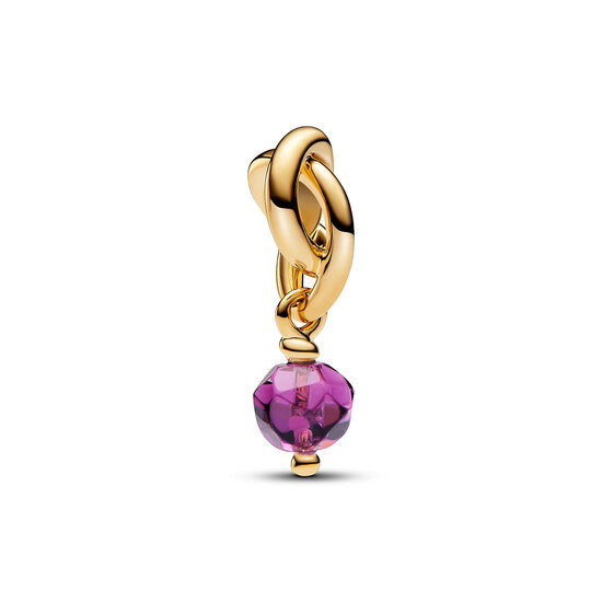 Pandora PANDORA SHINE 763462C02 14k gold-plated dangle with sweet grape purple crystal