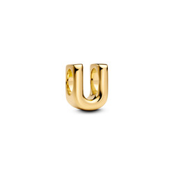 PANDORA SHINE 763967C00 Letter U 14k gold-plated charm