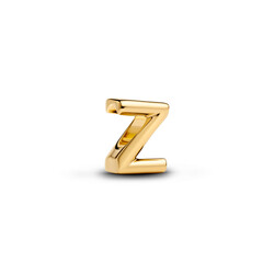 PANDORA SHINE 763972C00 Letter Z 14k gold-plated charm