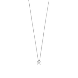 TI SENTO MILANO 34087ZI/42 Zilver gerhodineerd collier met soltairhanger zirconia