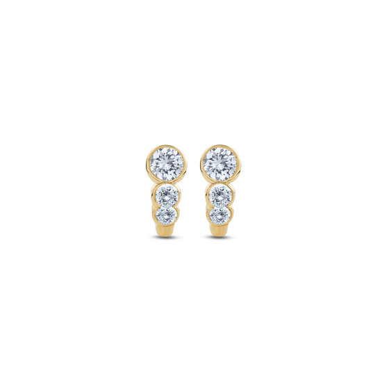 by R&C R&C 14krt geelgouden oorknoppen Emma small model 3000, gezet met 6x diamant, tot. 0.50ct SI/R