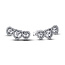 Pandora PANDORA 294411C01 Triple heart sterling silver stud earrings with zirconia