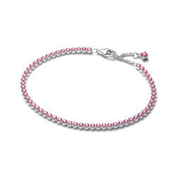 PANDORA 593927C02 Sterling silver tennis bracelet with fancy pink zirconia
