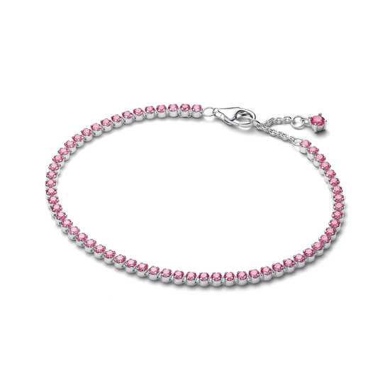 Pandora PANDORA 593927C02 Sterling silver tennis bracelet with fancy pink zirconia