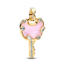 PANDORA SHINE 764349C01 Love key 14k gold-plated dangle
