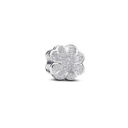 PANDORA 794047C00 Textured clover sterling silver mini charm