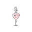 Pandora PANDORA 794427C01 Heart key sterling silver dangle with zirconia and lab-created pink opal