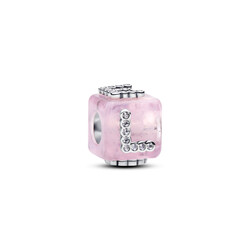 PANDORA 794433C01 Love cube sterling silver pink charm