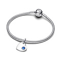 Pandora PANDORA 794295C09 Engavable heart sterling silver dangle with princess blue crystal