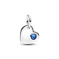 Pandora PANDORA 794295C09 Engavable heart sterling silver dangle with princess blue crystal