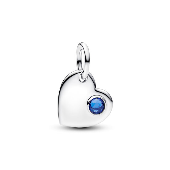 Pandora PANDORA 794295C09 Engavable heart sterling silver dangle with princess blue crystal