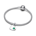 Pandora PANDORA 794295C05 Engavable heart sterling silver dangle with royal green crystal, mei