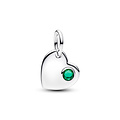 Pandora PANDORA 794295C05 Engavable heart sterling silver dangle with royal green crystal, mei