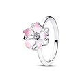 Pandora PANDORA 194371C01 Cherry blossom sterling silver ring with shaded pink enamel