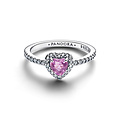 Pandora PANDORA 198421C12 Heart sterling silver ring with light purple crystal and zirconia