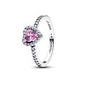 Pandora PANDORA 198421C12 Heart sterling silver ring with light purple crystal and zirconia