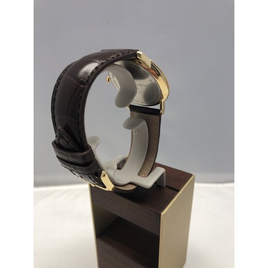 Frederique Constant Pre-Owned Frederique Constant Slimline FC-245M5S5, Quartz,  staal double/leer bruin, wijzerpl. zilverkl. small second, datum, 3ATM