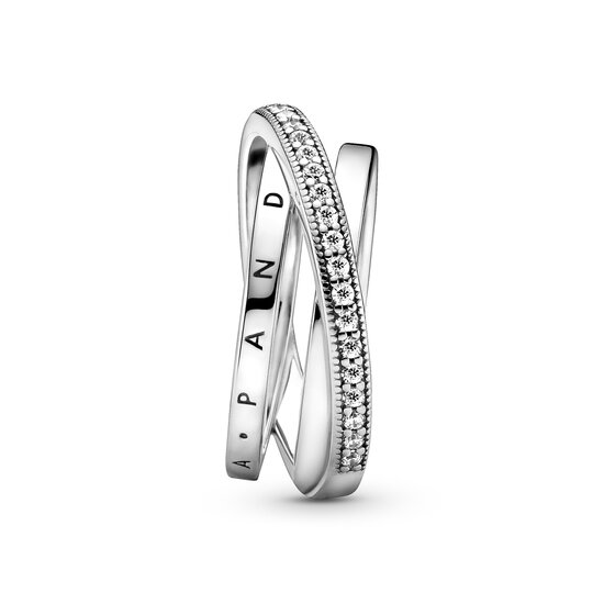 Pandora PANDORA 199057C01 Logo sterling silver ring with zirconia