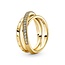 Pandora PANDORA SHINE 169057C01 Logo 14k gold-plated ring with zirconia