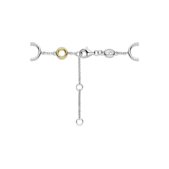 Ti Sento Milano TI SENTO MILANO 23047ZY Zilver Gerodineerde armband zilver/verguld open ronde schakels zirkonia