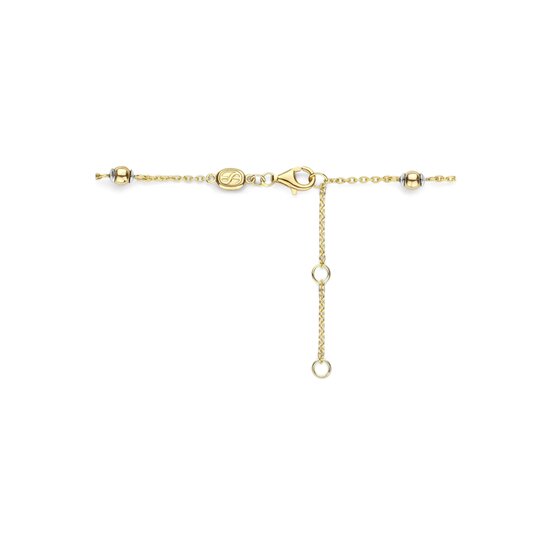 Ti Sento Milano TI SENTO MILANO 23076ZY zilver gerhodineerde armband geschakeld met vergulde bolletjes en pareltjes