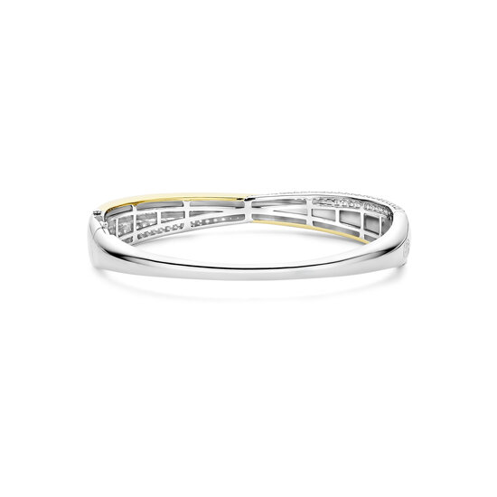 Ti Sento Milano TI SENTO MILANO 23090ZY Zilver Gerodineerde bangle breed crossover met verguld en zirkonia