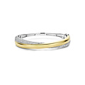 Ti Sento Milano TI SENTO MILANO 23090ZY Zilver Gerodineerde bangle breed crossover met verguld en zirkonia