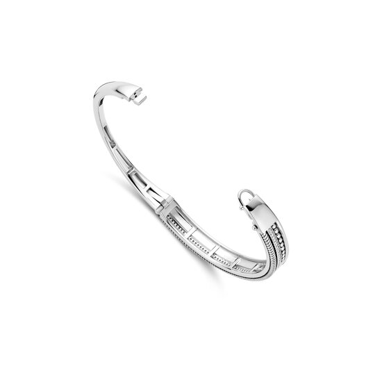 Ti Sento Milano TI SENTO MILANO 23093ZI Zilver Gerodineerde bangle zilver bolletjes en draai 4 baans zirkonia